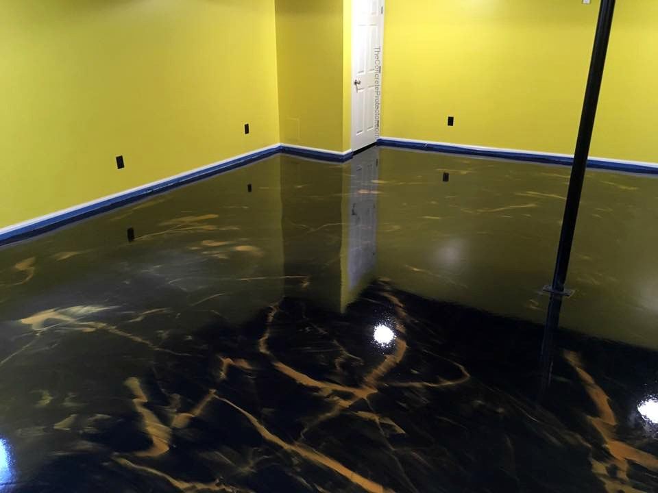 Light metallic marble epoxy floor